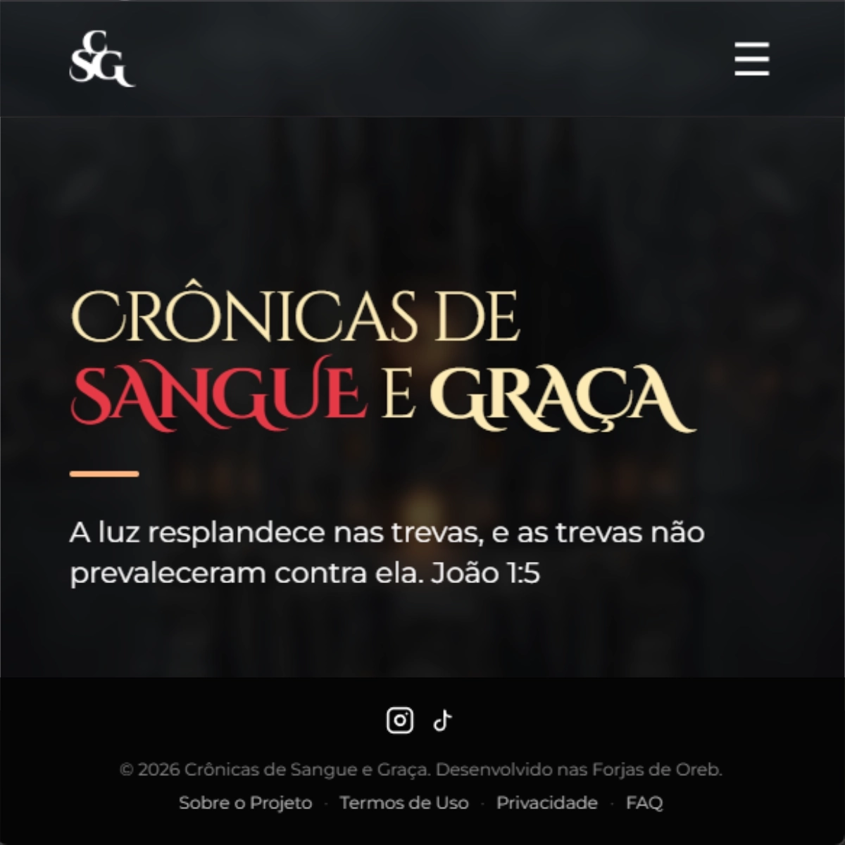 Projeto de design editorial: Crônicas de Sangue e Graça